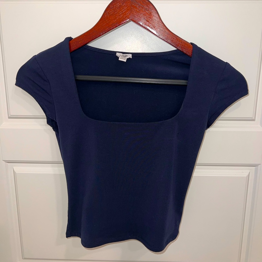 Garage Copped Square Neck T-Shirt